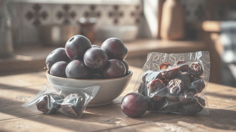 Ile kalorii mają 1 garść i 1 opakowanie śliwek?